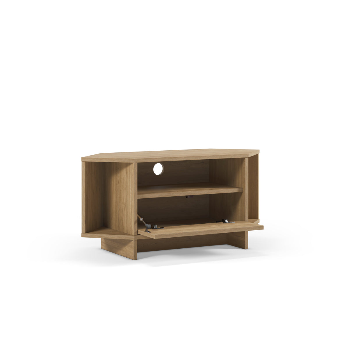 Decortieliving - Modern Viva Corner TV Unit – Compact Corner Stand with Shelves & Cabinet for 40-Inch TVs