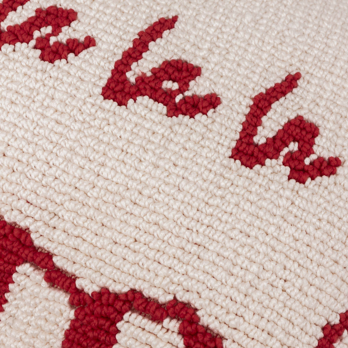 Decortieliving - Fa La La Christmas Cushion 30x50cm | Red Candy Stripe, Tufted