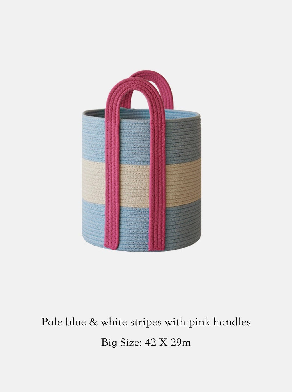 Decortieliving - Cotton Rope Storage Basket with Handles | Striped, Two Sizes