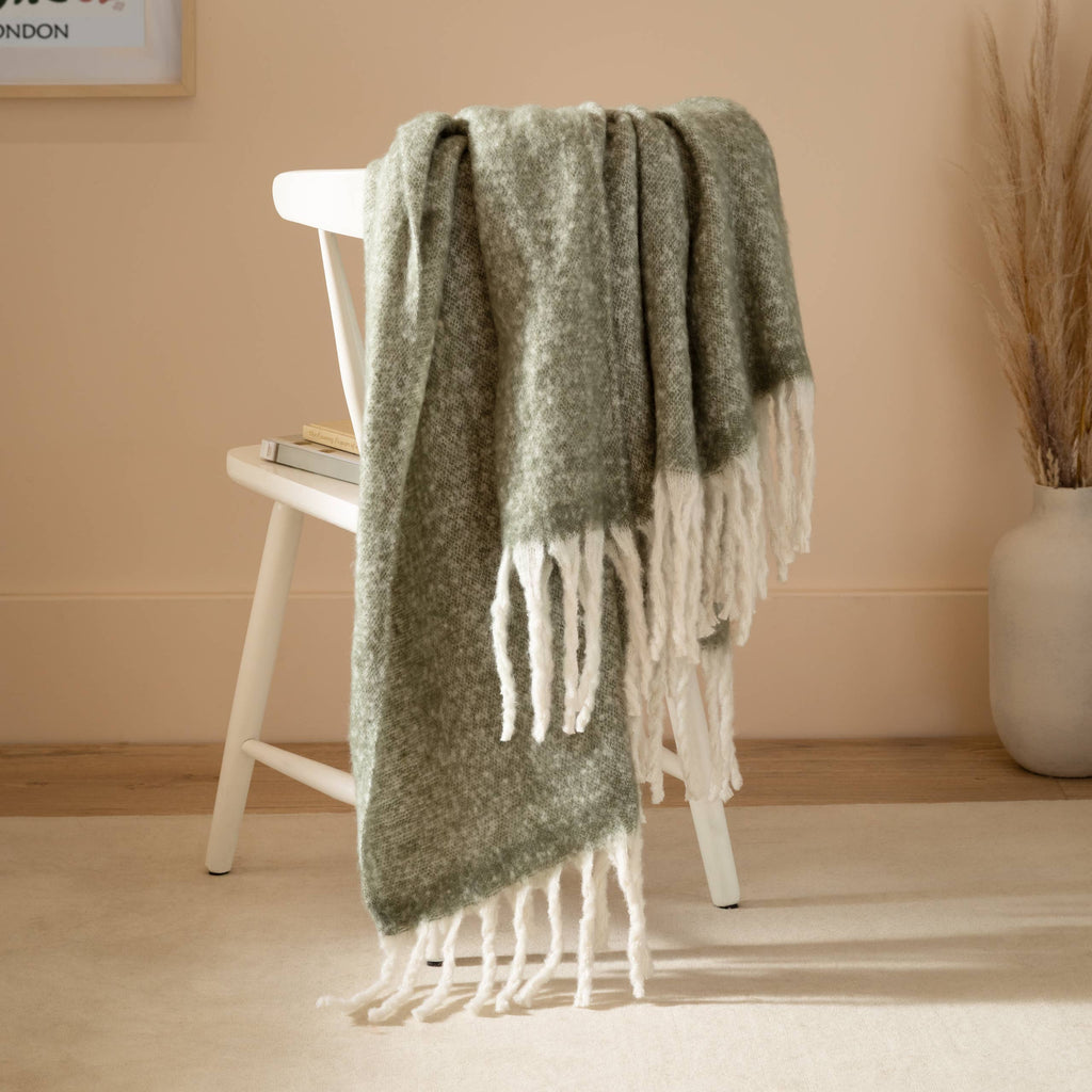 Decortieliving - Bedroom Set: Arch Bedside Table + Cozy Woven Throw