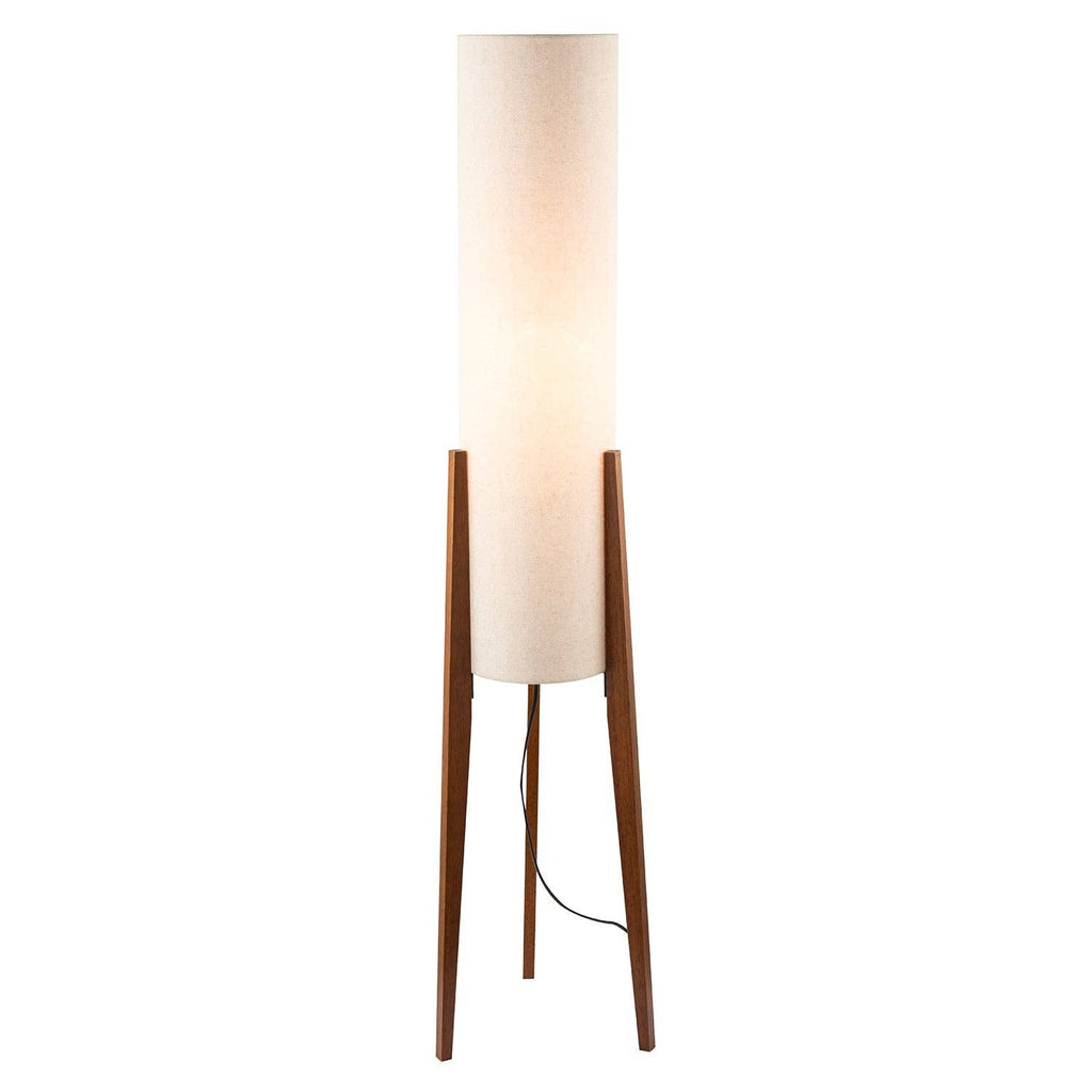 Decortieliving - Tripod Floor Lamp 130cm | Natural Linen Shade, Dark Wood Legs