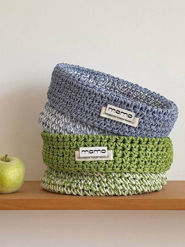 Decortieliving - Handwoven Raffia Basket 22cm | Desk & Shelf Organiser