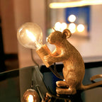 Decortieliving - Gold Mouse Night Light | Resin Table Lamp