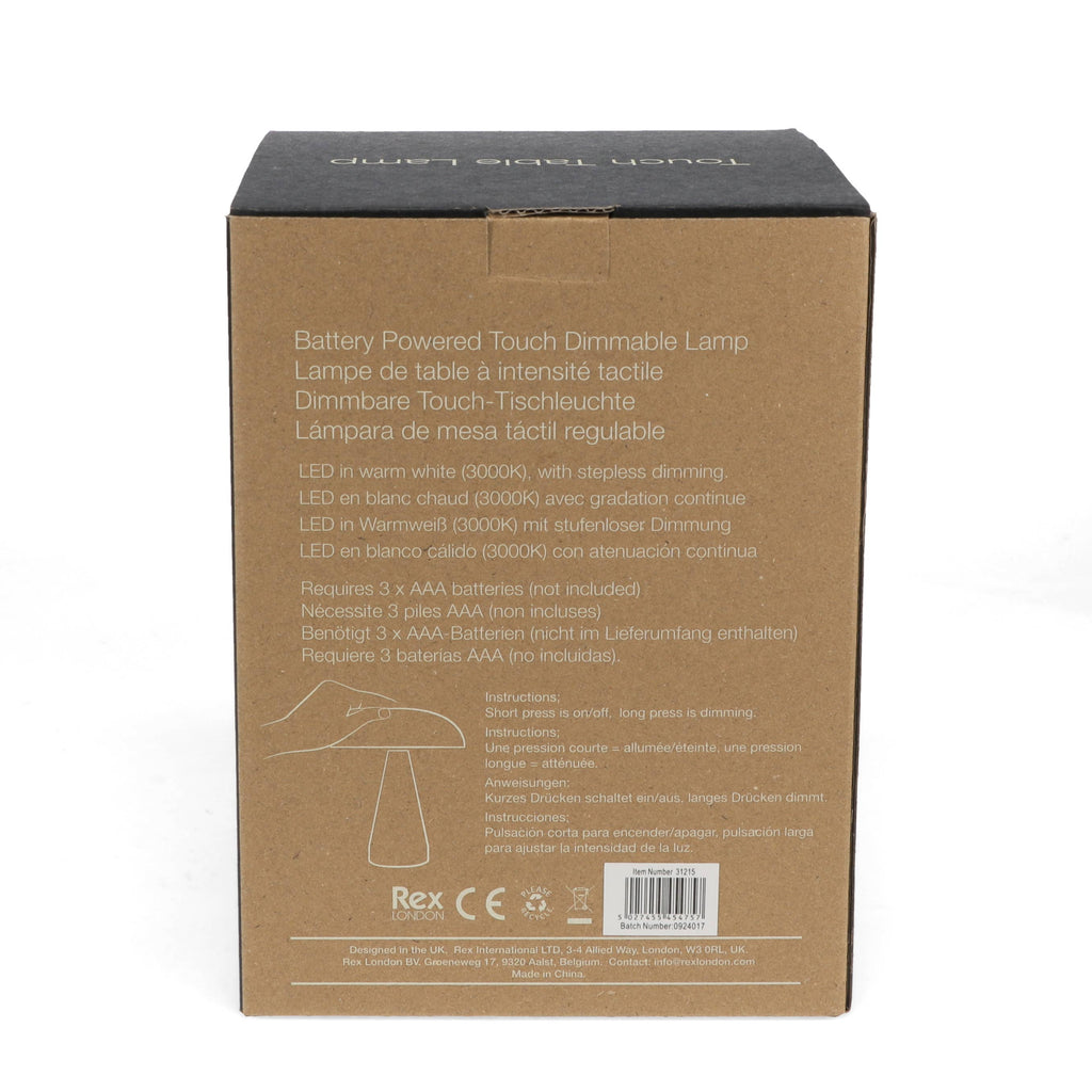 Decortieliving - Mushroom Touch Lamp | Cordless Dimmable Bedside Light