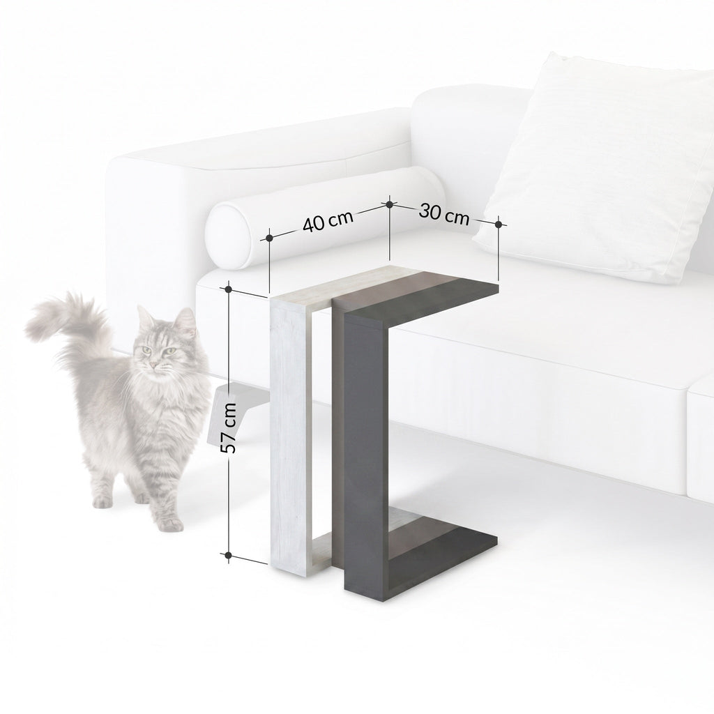 Decortieliving - Muju Modern C Shape Table Multipurpose H 57cm