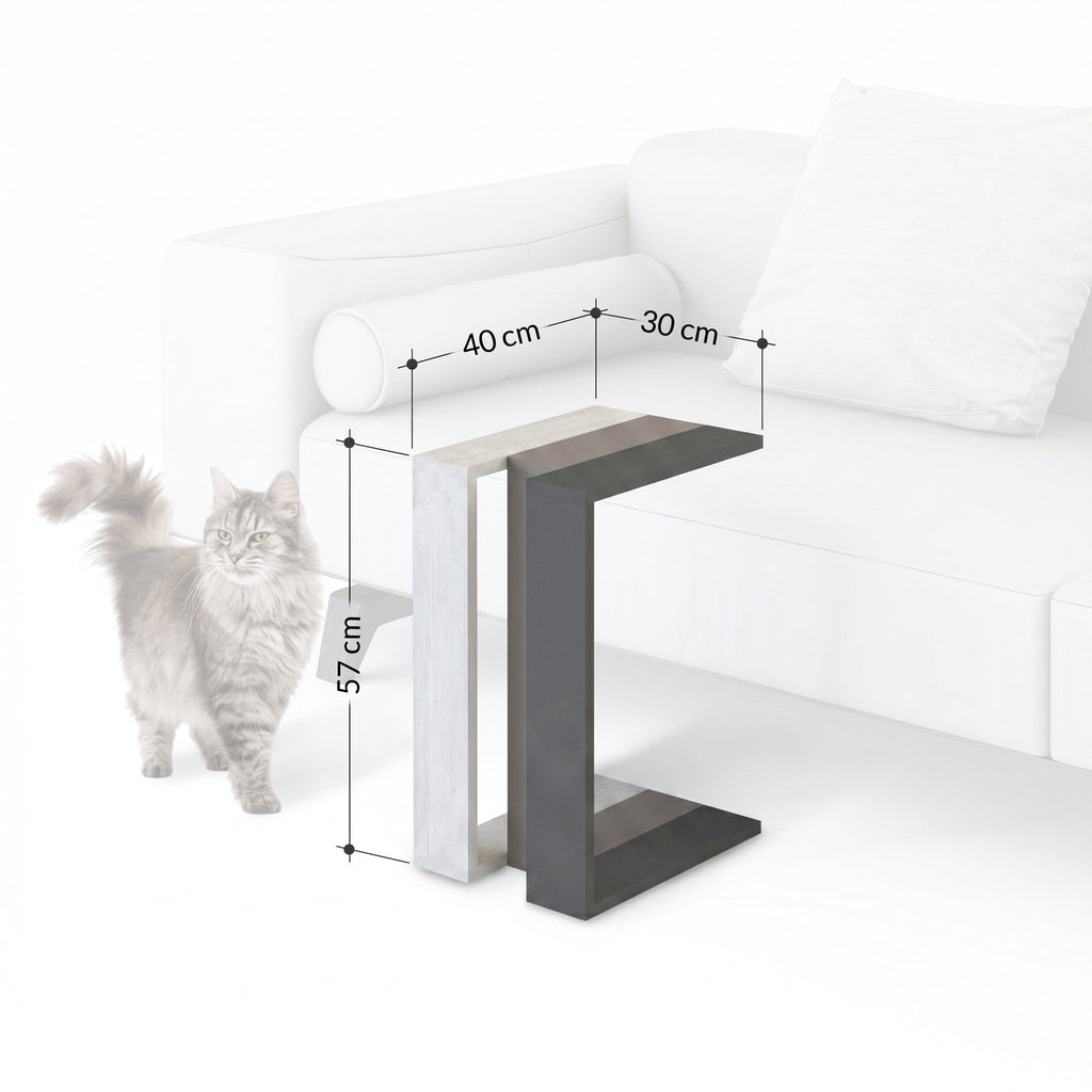 Decortieliving - Muju Modern C Shape Table Multipurpose H 57cm