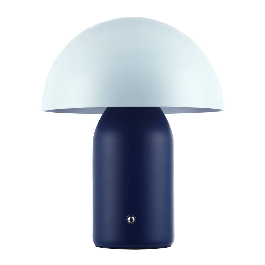 Decortieliving - Midnight Blue Mushroom Table Lamp 25cm | Rechargeable, Touch Dimmer