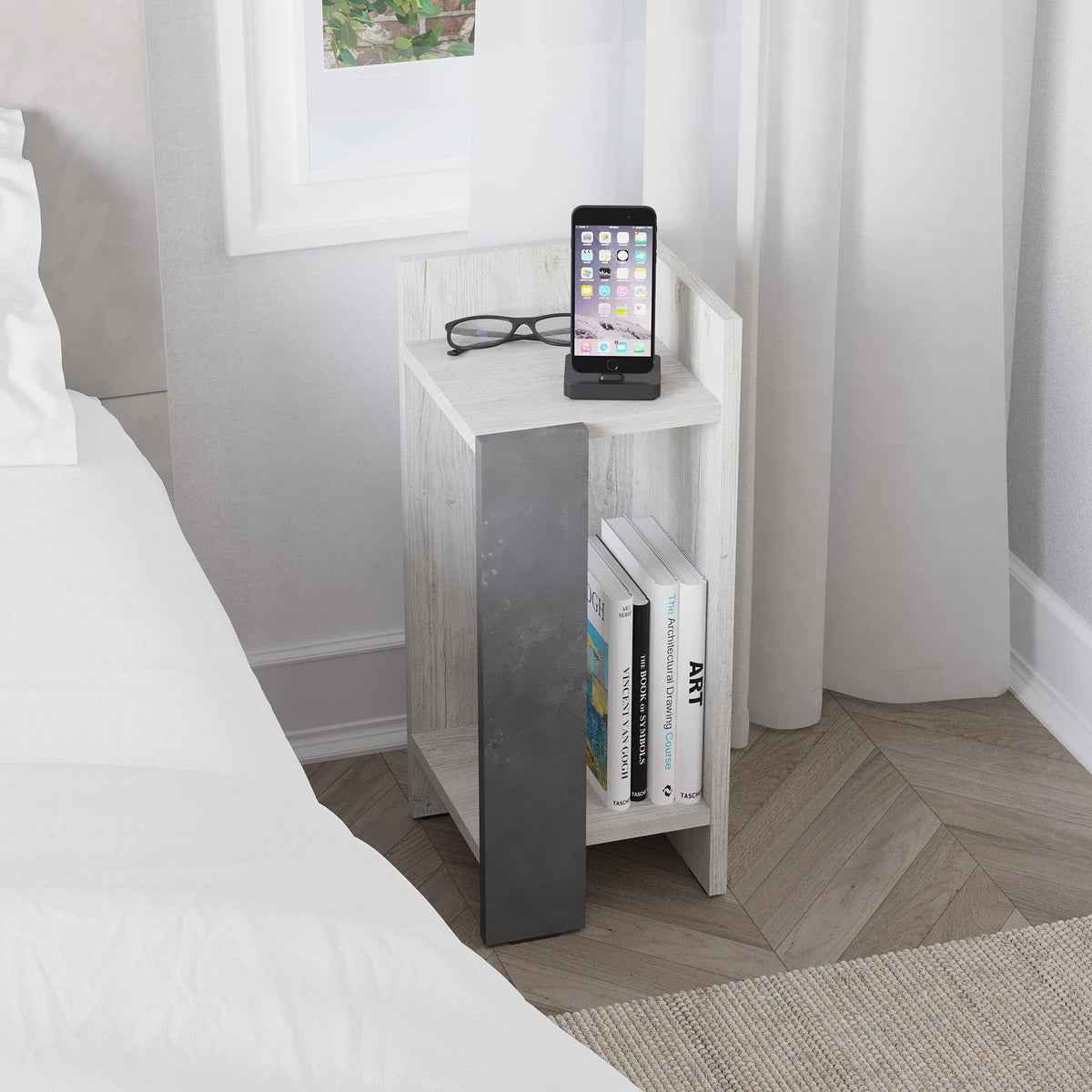 Decortieliving - Elos Modern Bedside Table Right Module 25cm Narrow