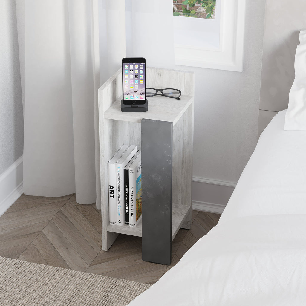 Decortieliving - Elos Modern Bedside Table Left Module 25cm Narrow
