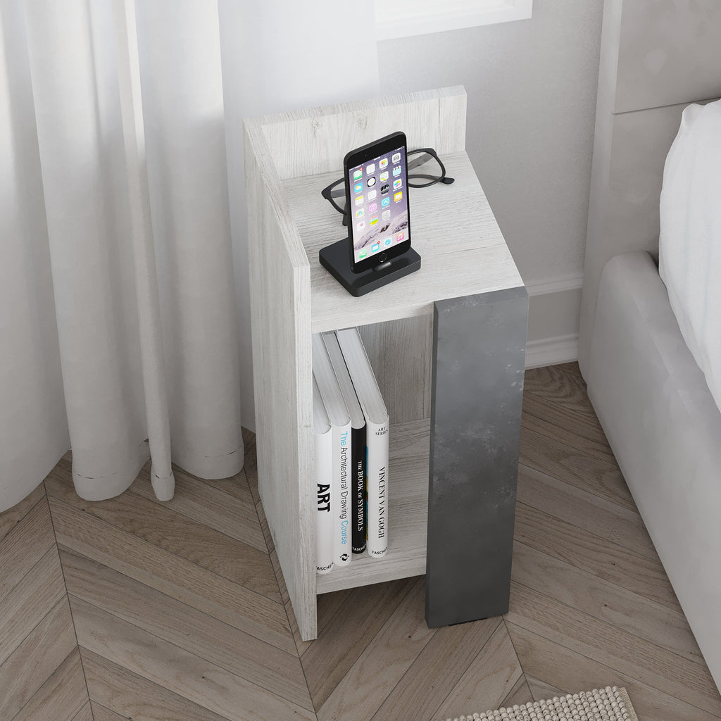 Decortieliving - Elos Modern Bedside Table Left Module 25cm Narrow