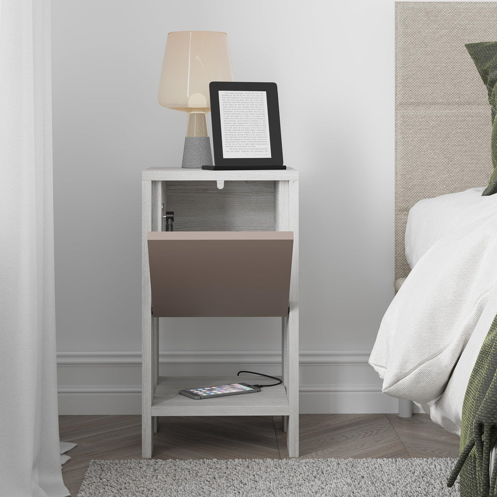 Decortieliving - Ema Modern Bedside Table Bedroom Furniture 30cm Width
