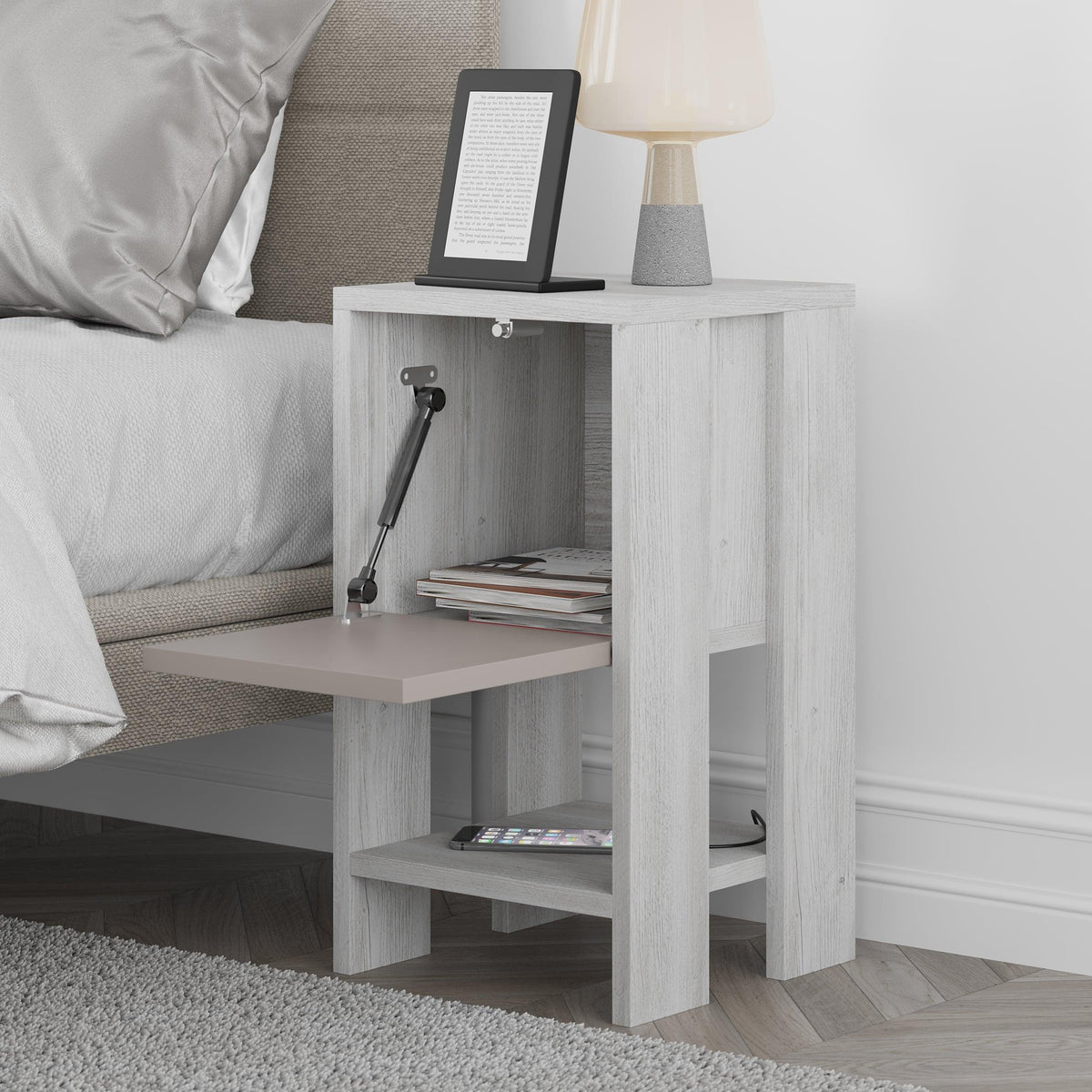 Decortieliving - Ema Modern Bedside Table Bedroom Furniture 30cm Width