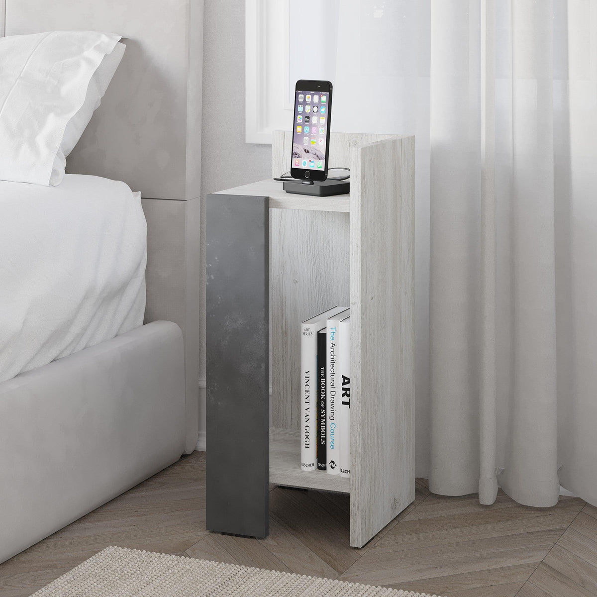 Decortieliving - Elos Modern Bedside Table Right Module 25cm Narrow