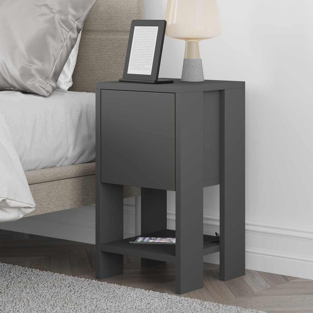 Decortieliving - Ema Modern Bedside Table Bedroom Furniture 30cm Width