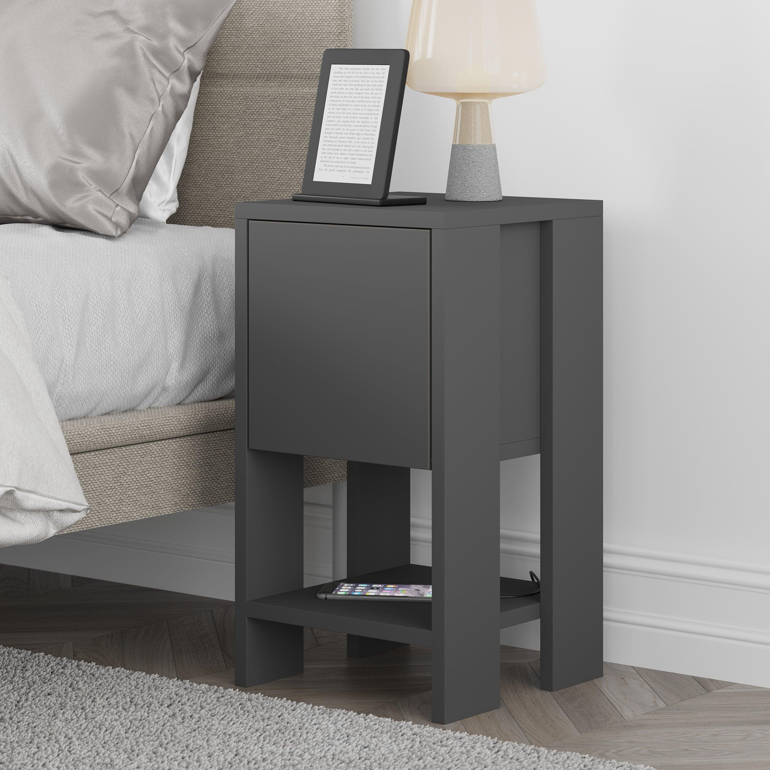 Decortieliving - Ema Modern Bedside Table Bedroom Furniture 30cm Width