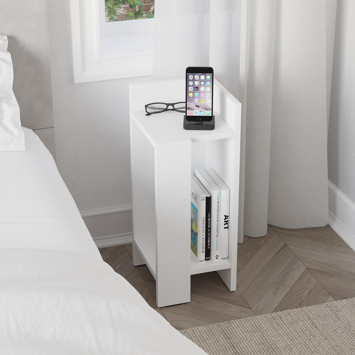 Decortieliving - Elos Modern Bedside Table Right Module 25cm Narrow
