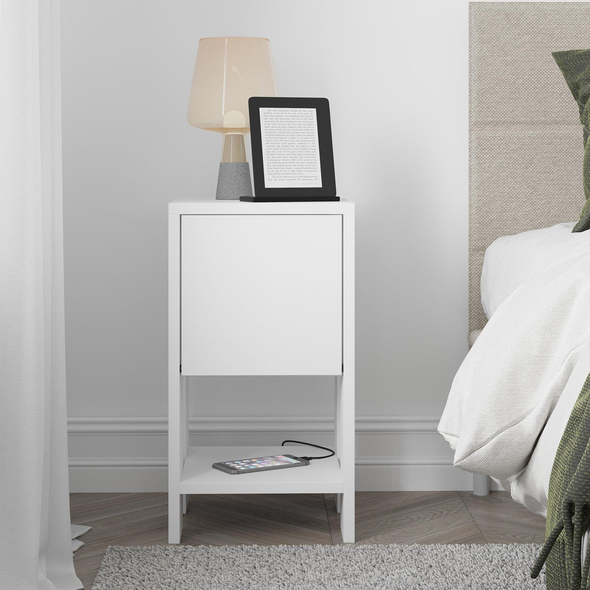 Decortieliving - Ema Modern Bedside Table Bedroom Furniture 30cm Width
