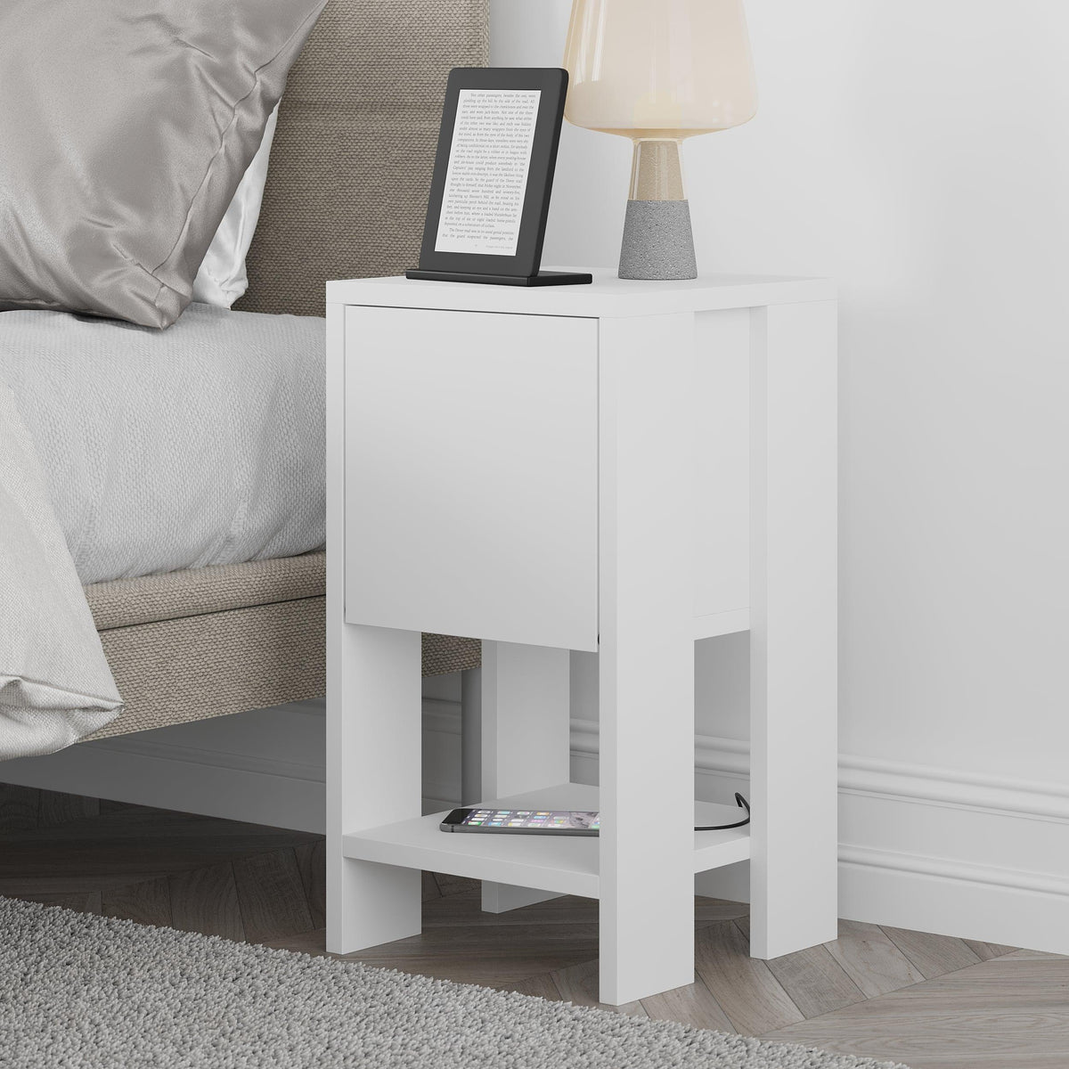 Decortieliving - Ema Modern Bedside Table Bedroom Furniture 30cm Width