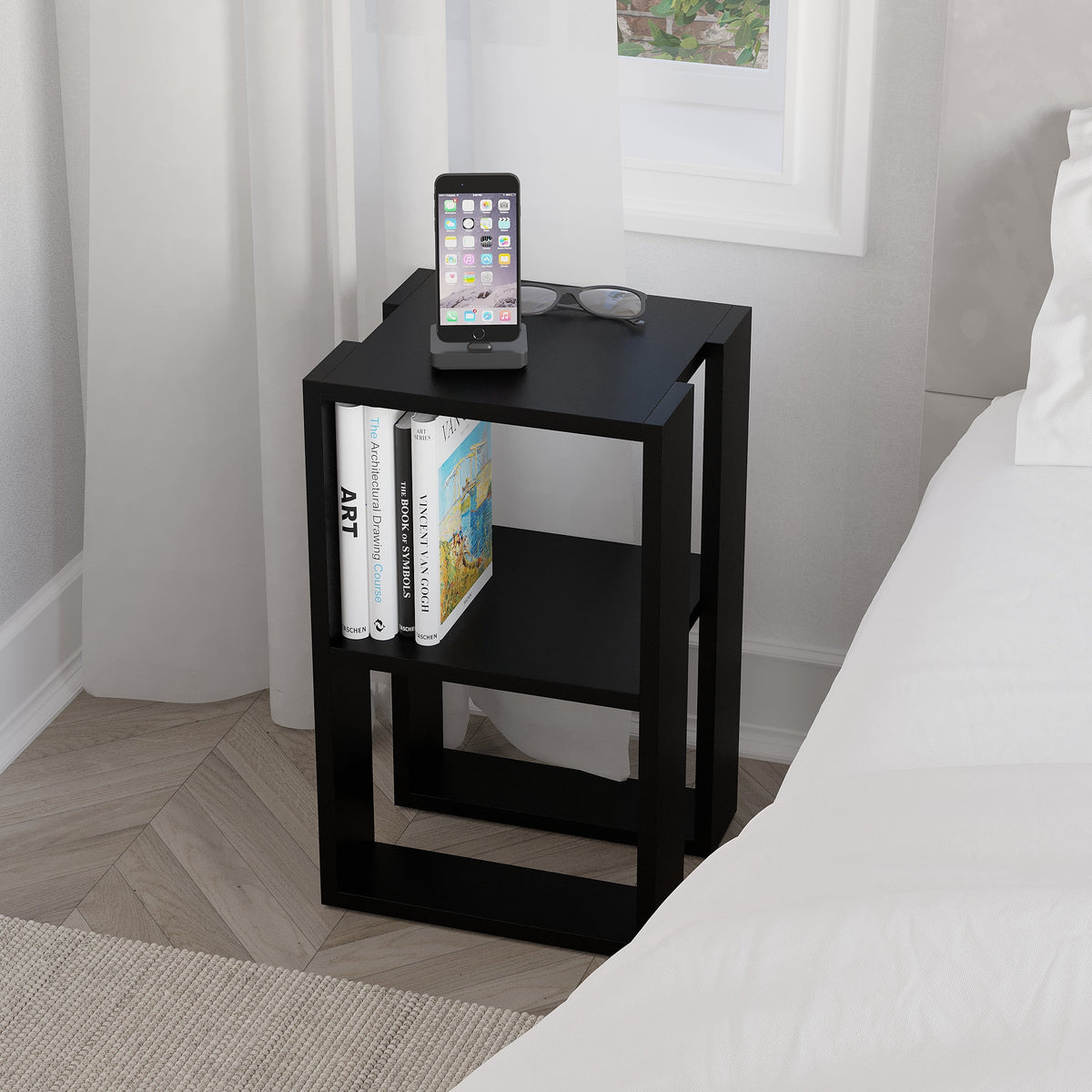 Decortieliving - Lonie Modern Bedside Table Bedroom Furniture Width 34cm