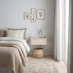 Decortieliving - Brisa Floating Bedside Table with Drawer and Top Shelf
