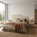 Decortieliving - Rove Wall Mounted Headboard for King Size Bed Travertine, Sandstone 160x75 cm