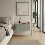 Decortieliving - Diago Floating Bedside Table with Drawer and Top Shelf - Right