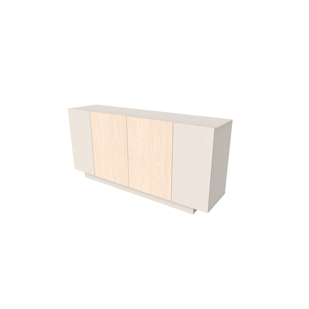 Decortieliving - Victor Console Sideboard 4 Doors Sandstone Sonoma Oak White 170 x 42.1 x 80.3 cm