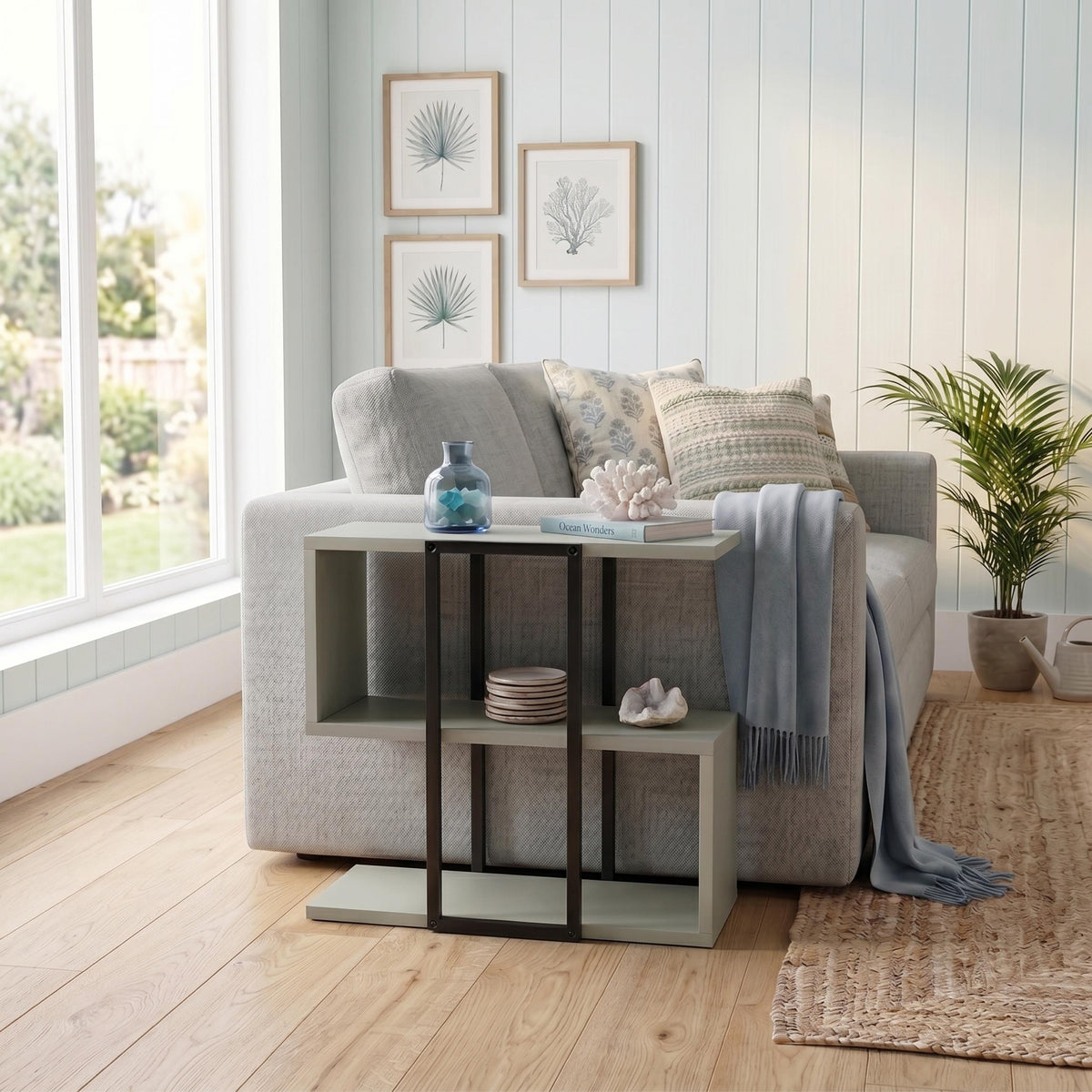 Decortieliving - Homia Stepped Side Table with Open Shelves – Living Room End Table