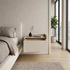 Decortieliving - Diago Floating Bedside Table with Drawer and Top Shelf - Right