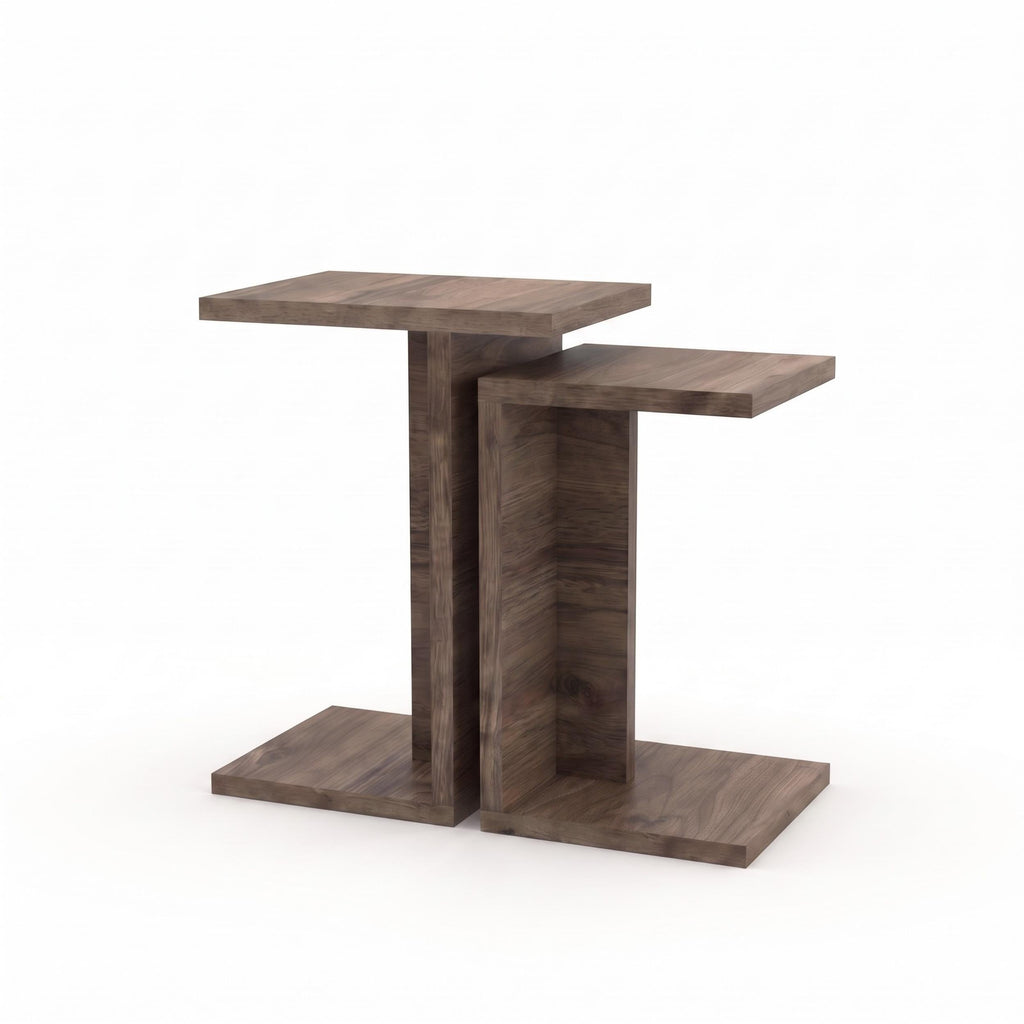 Decortieliving - Nero C-Shaped 2-Part Side Table Set