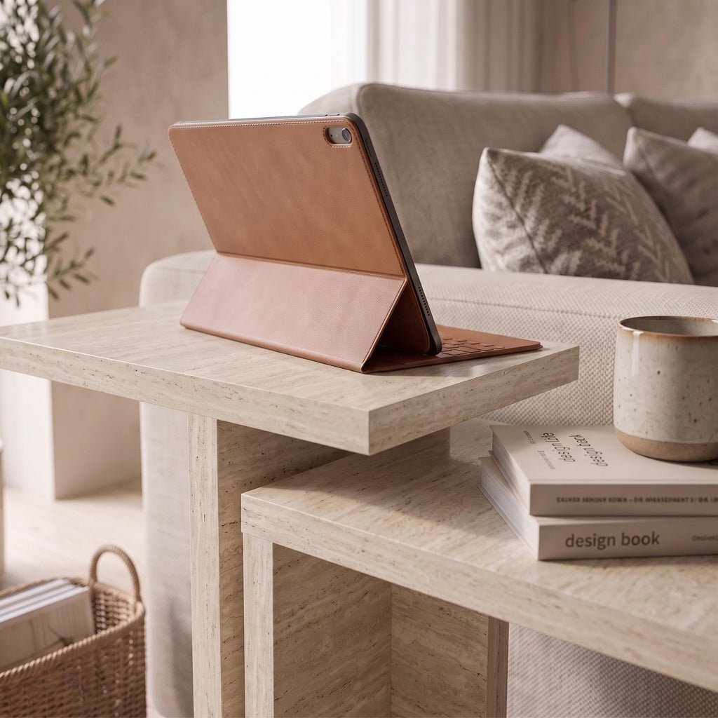 Decortieliving - Nero C-Shaped 2-Part Side Table Set