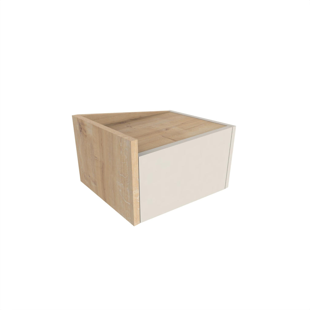 Decortieliving - Diago Floating Bedside Table with Drawer and Top Shelf - Left