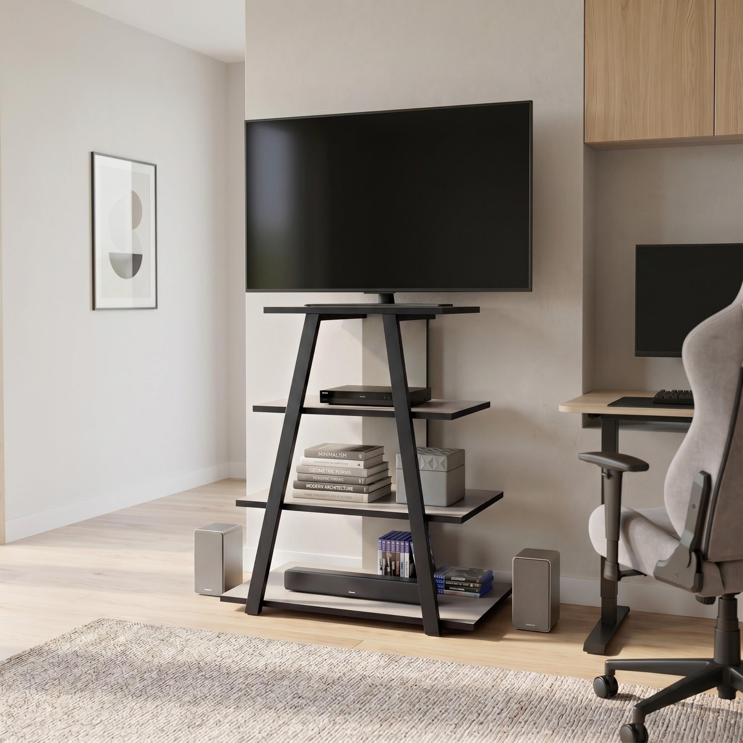 Meuble TV Lyno d'angle avec étagères ouvertes