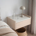 Decortieliving - Brisa Floating Bedside Table with Drawer and Top Shelf
