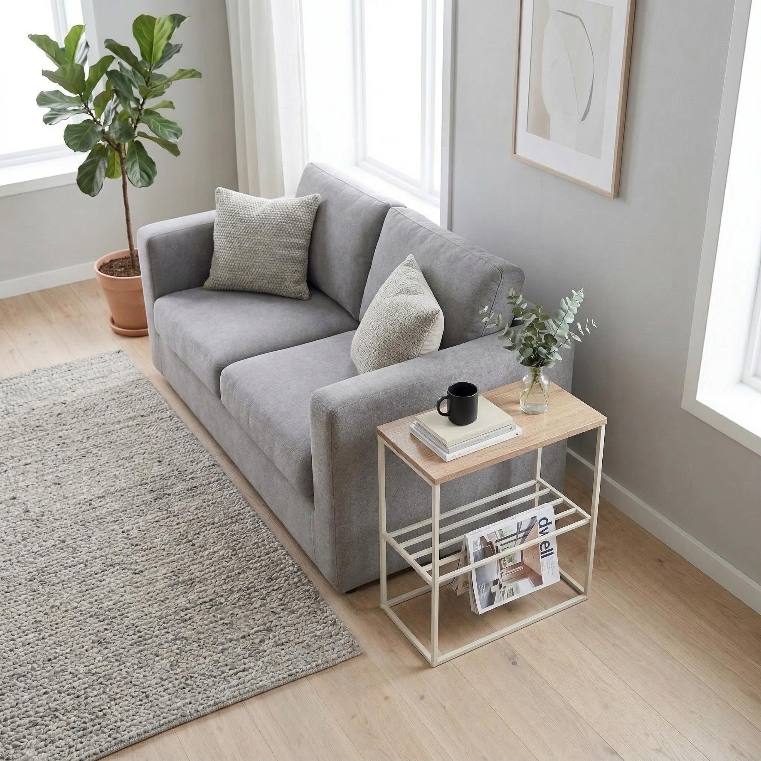 Table d'appoint Teno avec étagère de rangement