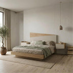 Decortieliving - Diago Wall Mounted Headboard for King Size Bed Oak, Sandstone 160x74 cm