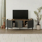 Decortieliving - Norm TV Unit 3 Doors Natural Oak-Sandstone 140 cm