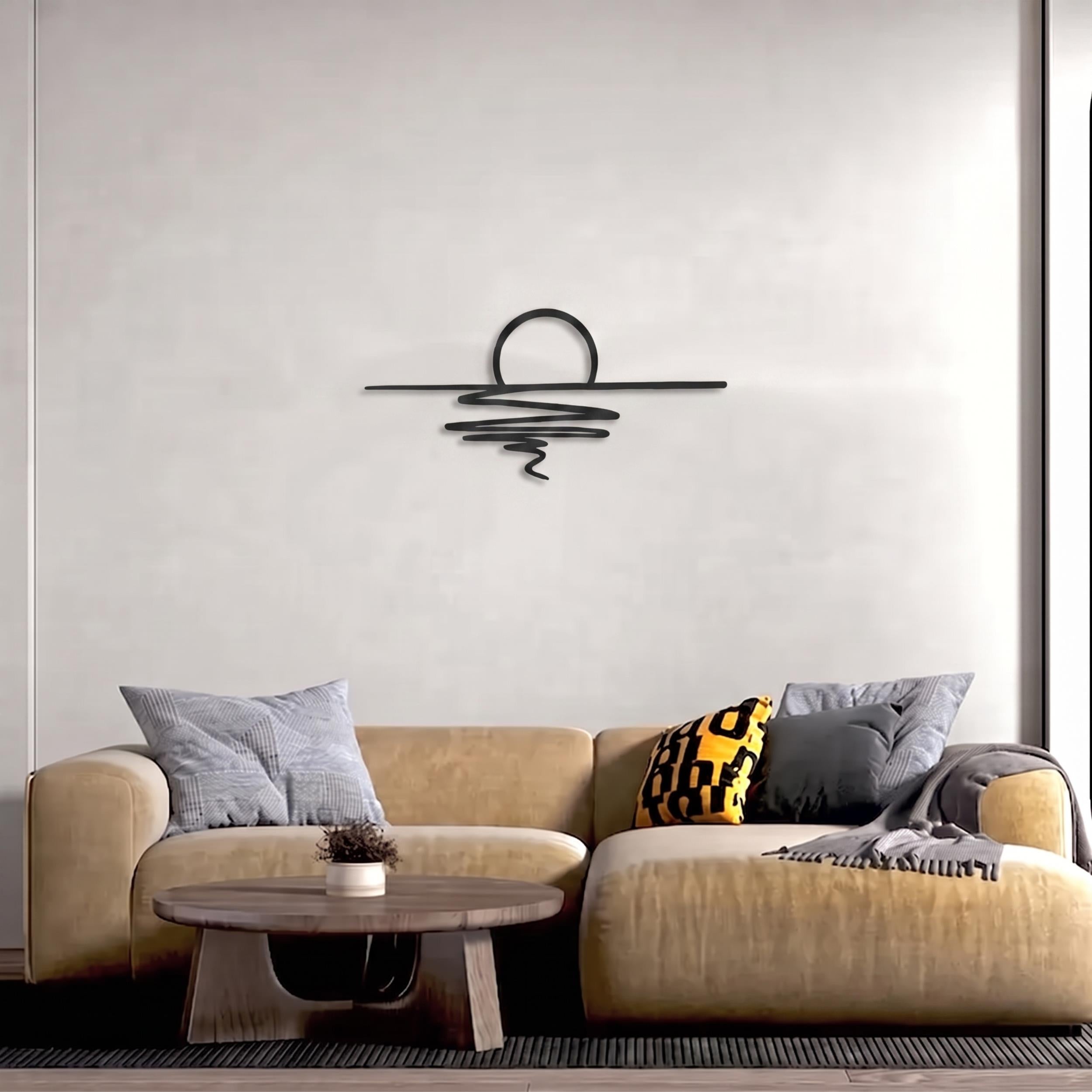 Décoration murale en métal - Coucher de soleil 60x27 cm