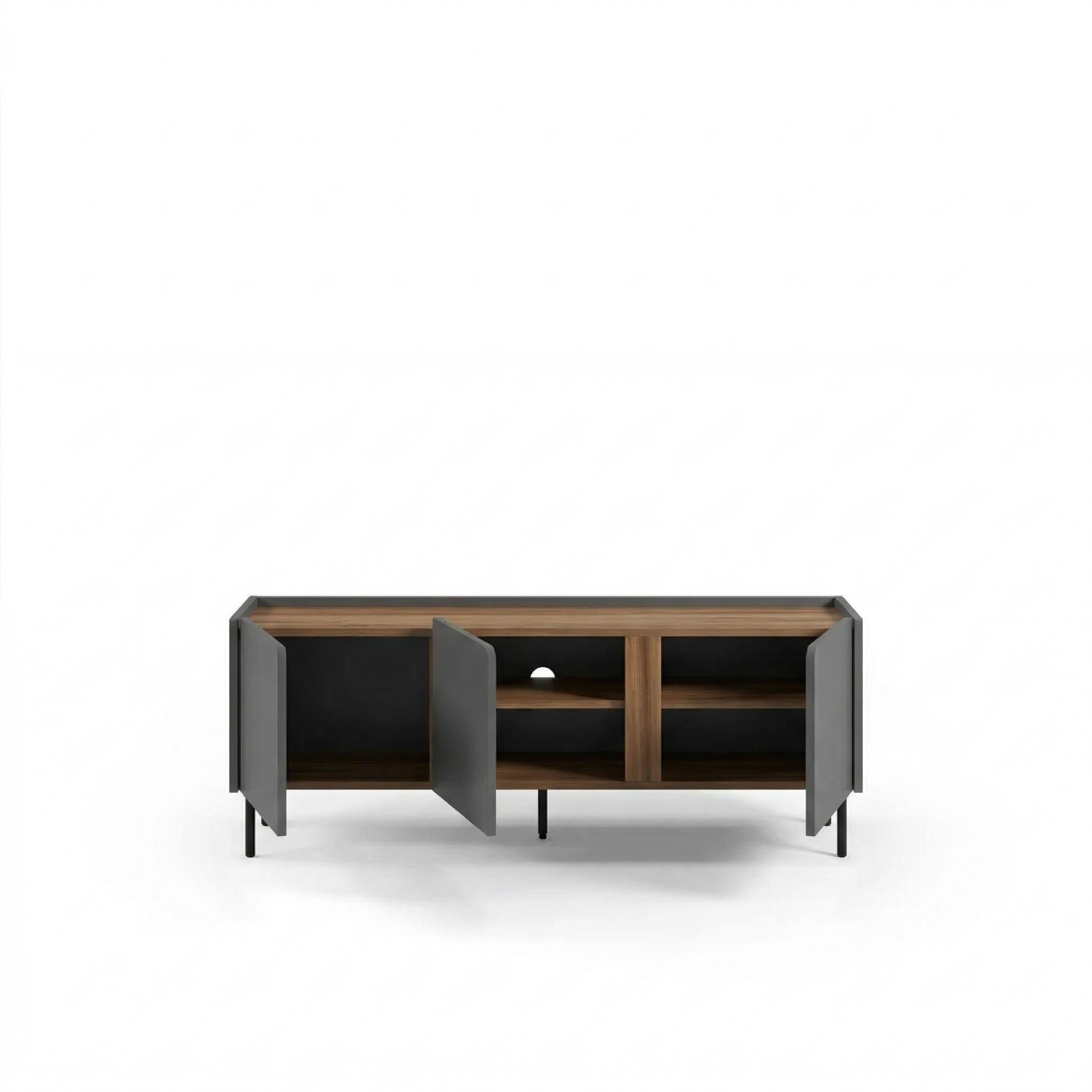 Decortieliving - Norm TV Unit 3 Doors Natural Oak-Sandstone 140 cm