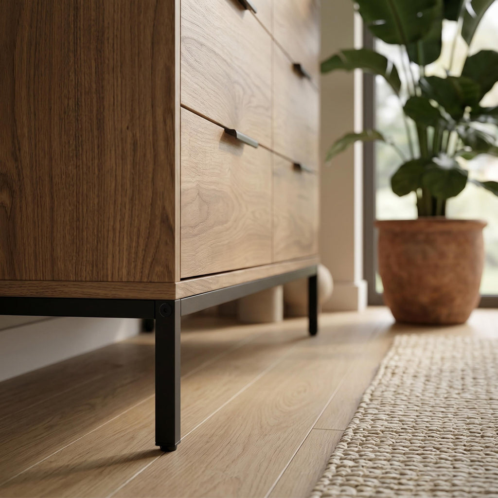 Commode large Mars 6 tiroirs chêne Whiskey L140 cm