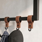 Decortieliving - Roya Hall Set Shoe Rack, 5 Metal Hook Wall Rail Black 72 x 30 x 50.2 cm