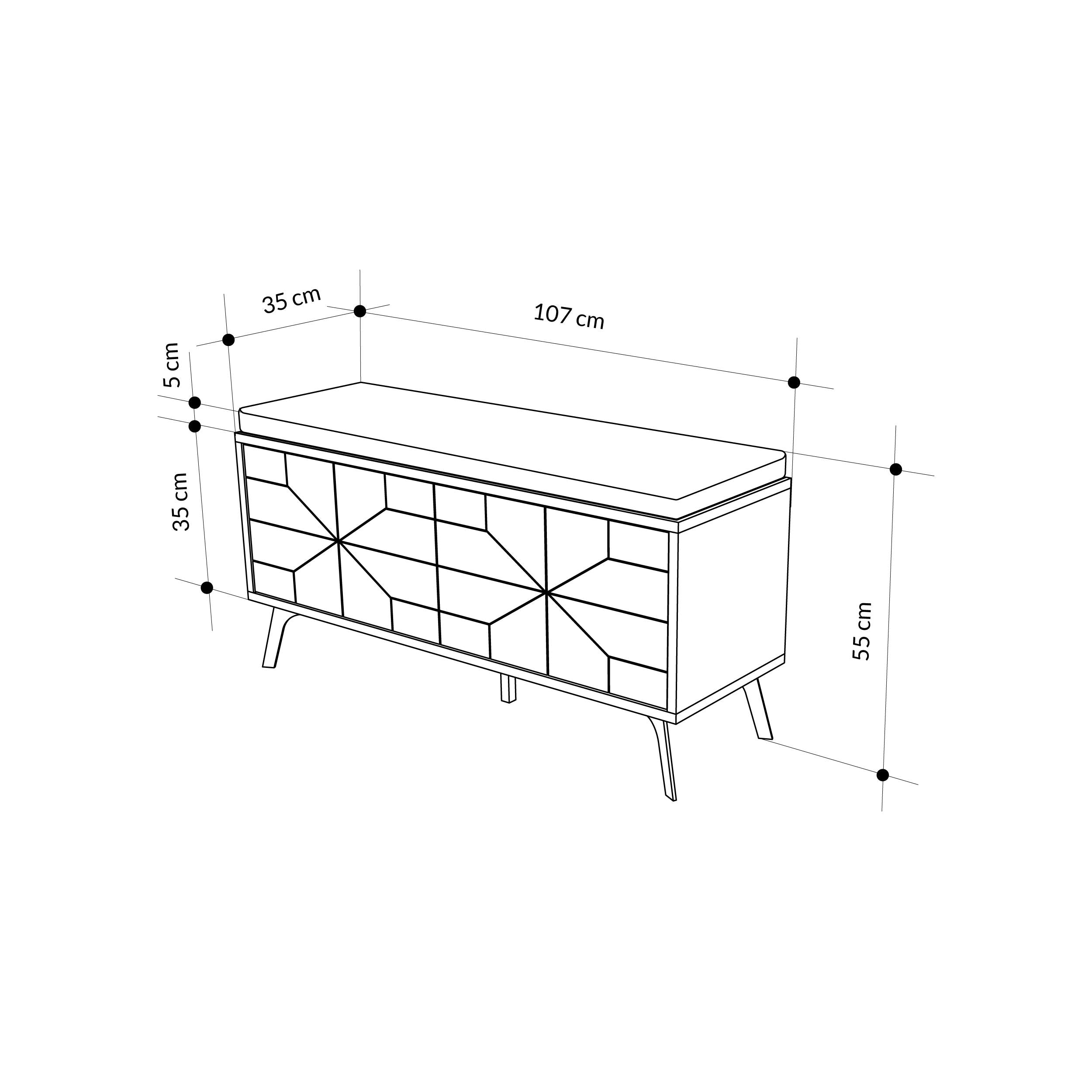 Banc de rangement pour chaussures Dune – Banc d'entrée moderne avec rangement