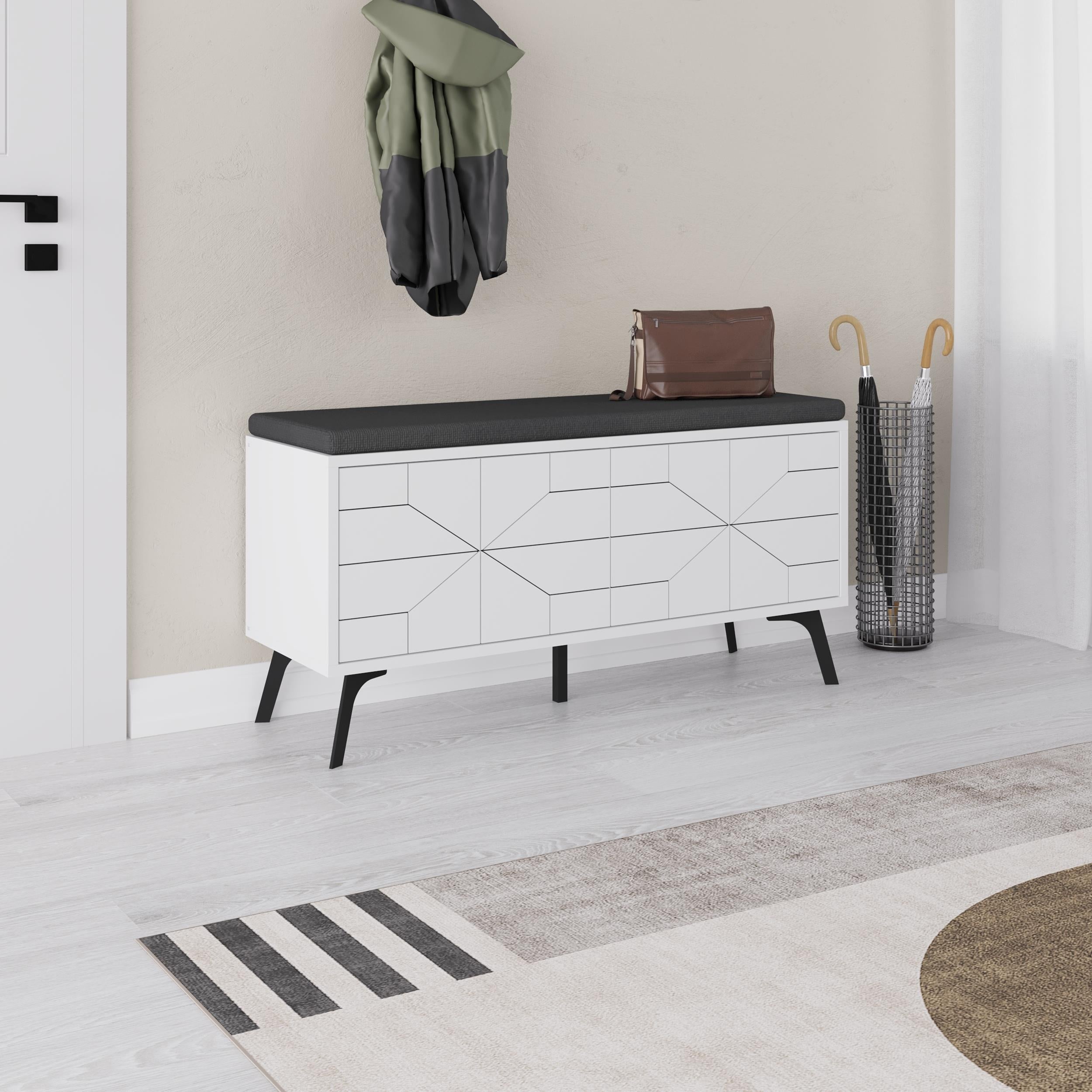 Banc de rangement pour chaussures Dune – Banc d'entrée moderne avec rangement