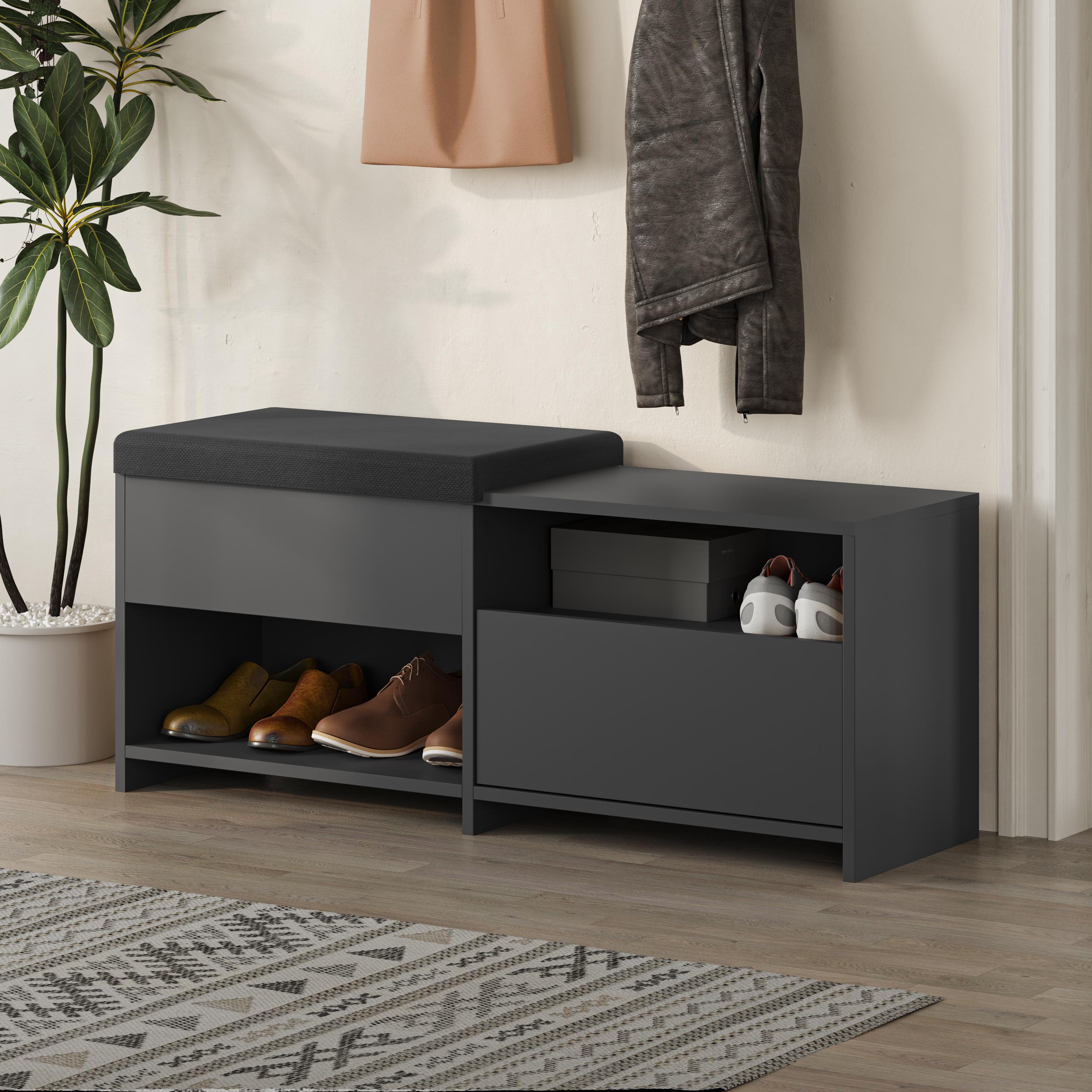 Banc à chaussures Filux – Banc de couloir moderne avec rangement
