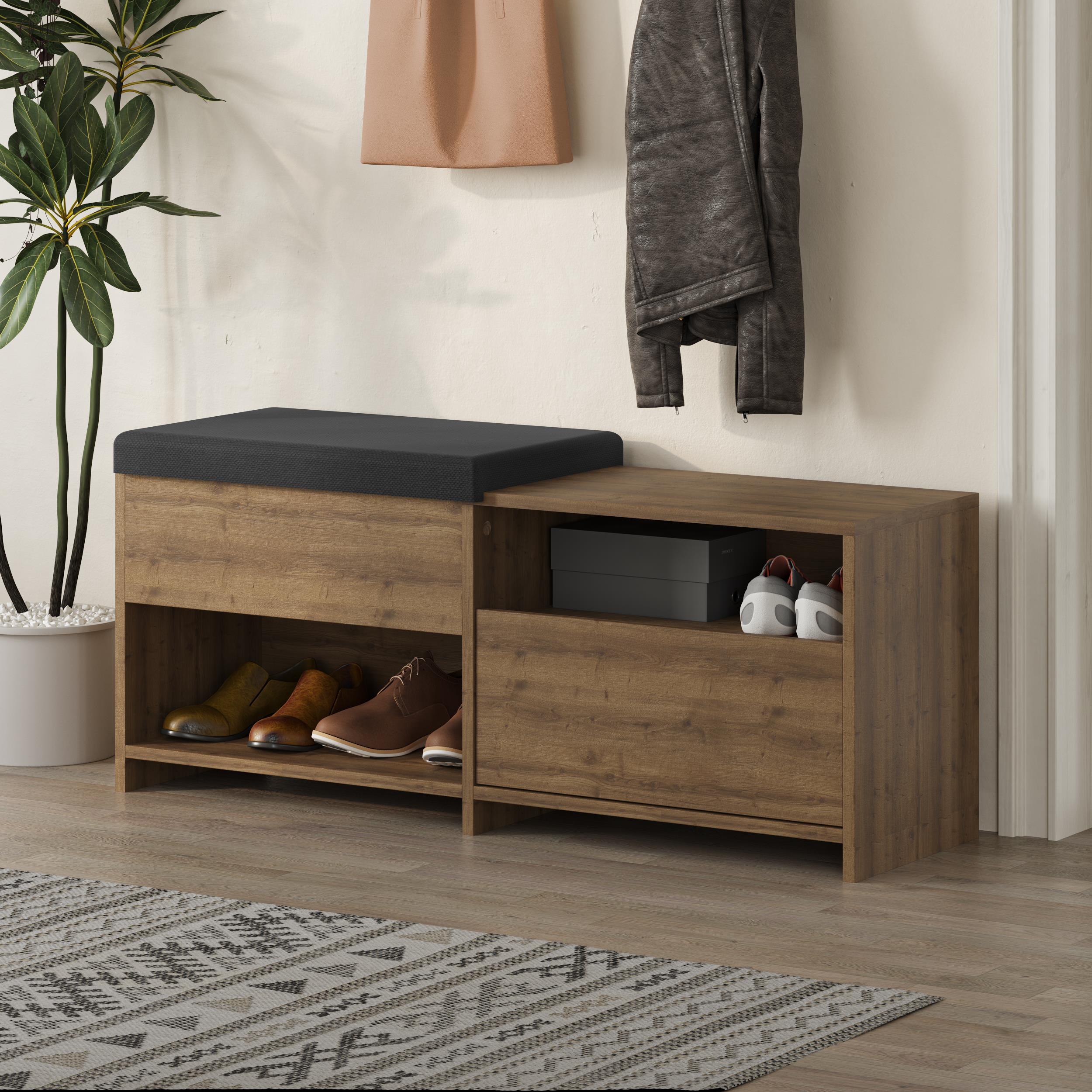 Banc à chaussures Filux – Banc de couloir moderne avec rangement