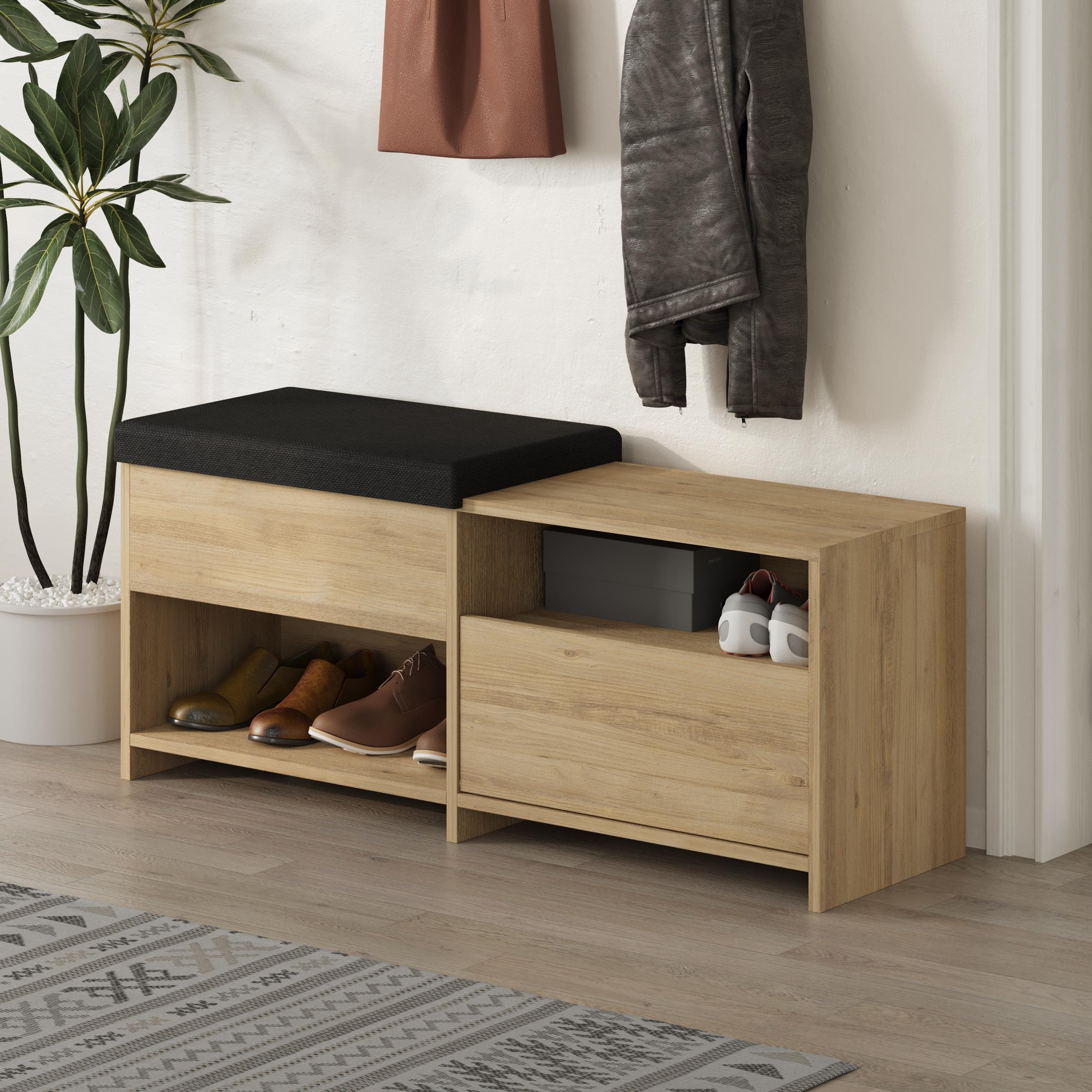 Banc à chaussures Filux – Banc de couloir moderne avec rangement