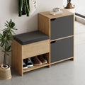 Banc à chaussures Haven – Meuble de rangement d’entrée en forme d'escalier de 101 cm avec assise