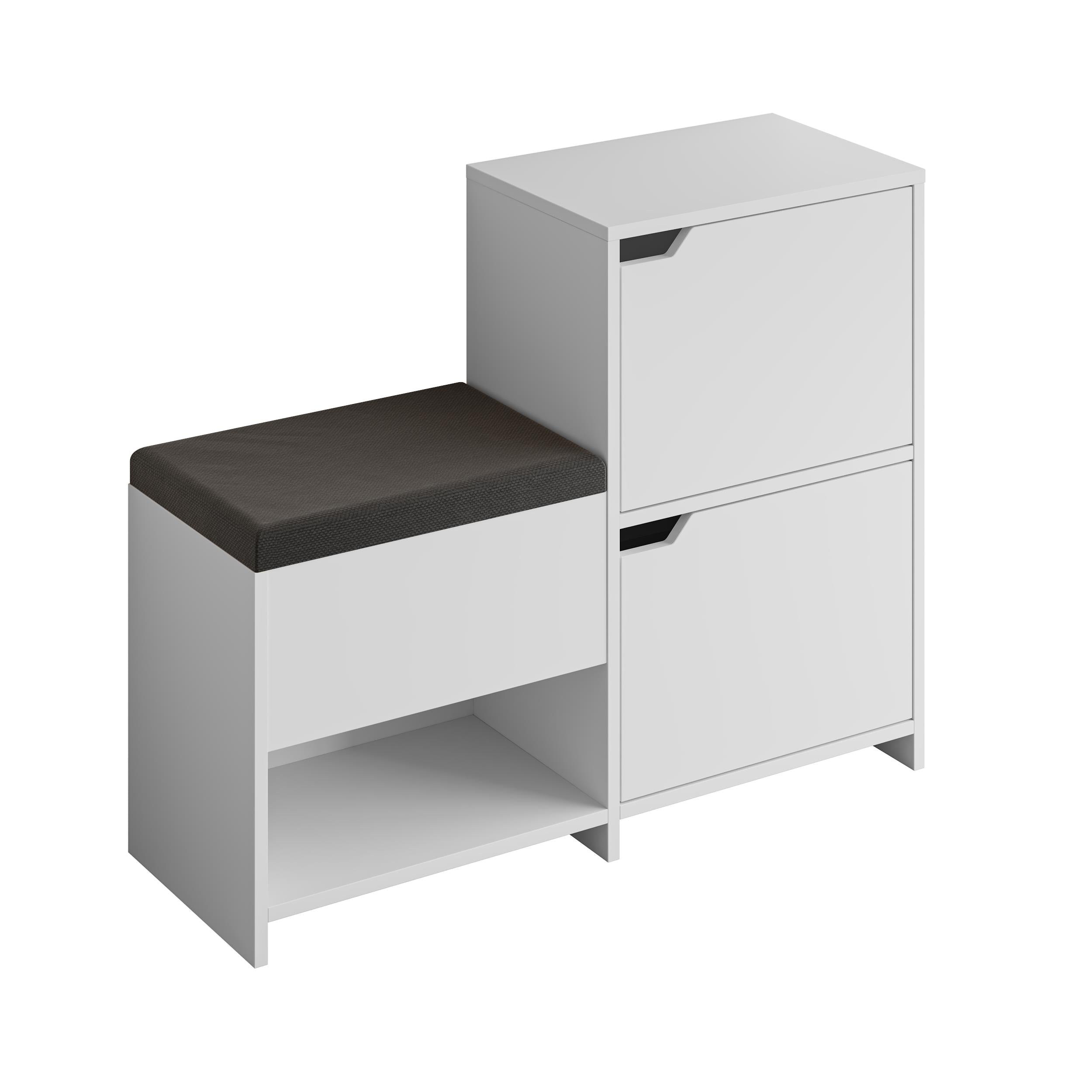 Banc à chaussures Haven – Meuble de rangement d’entrée en forme d'escalier de 101 cm avec assise