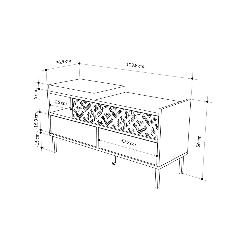 Banc à chaussures moderne Heaton – Meuble à chaussures d'entrée 3 portes avec assise