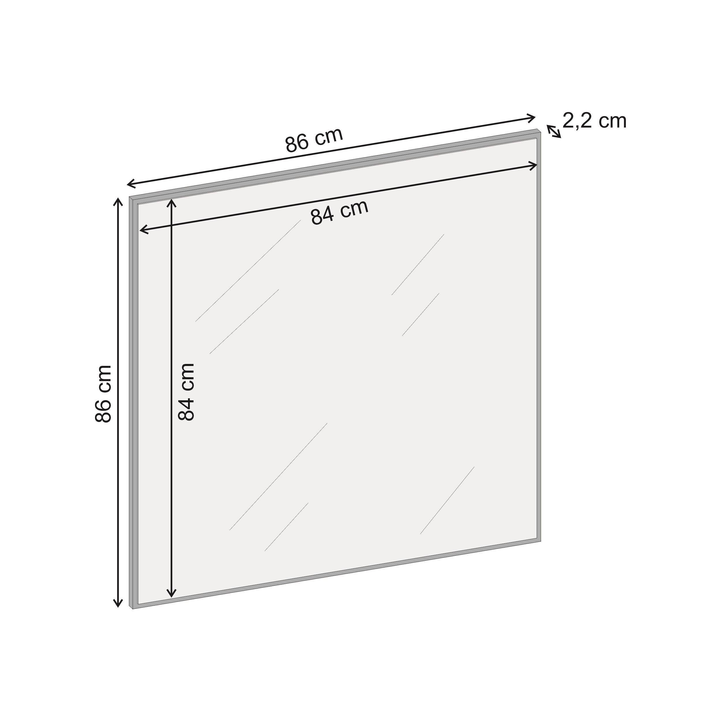 Miroir mural carré Mars Chêne Whiskey 86cm
